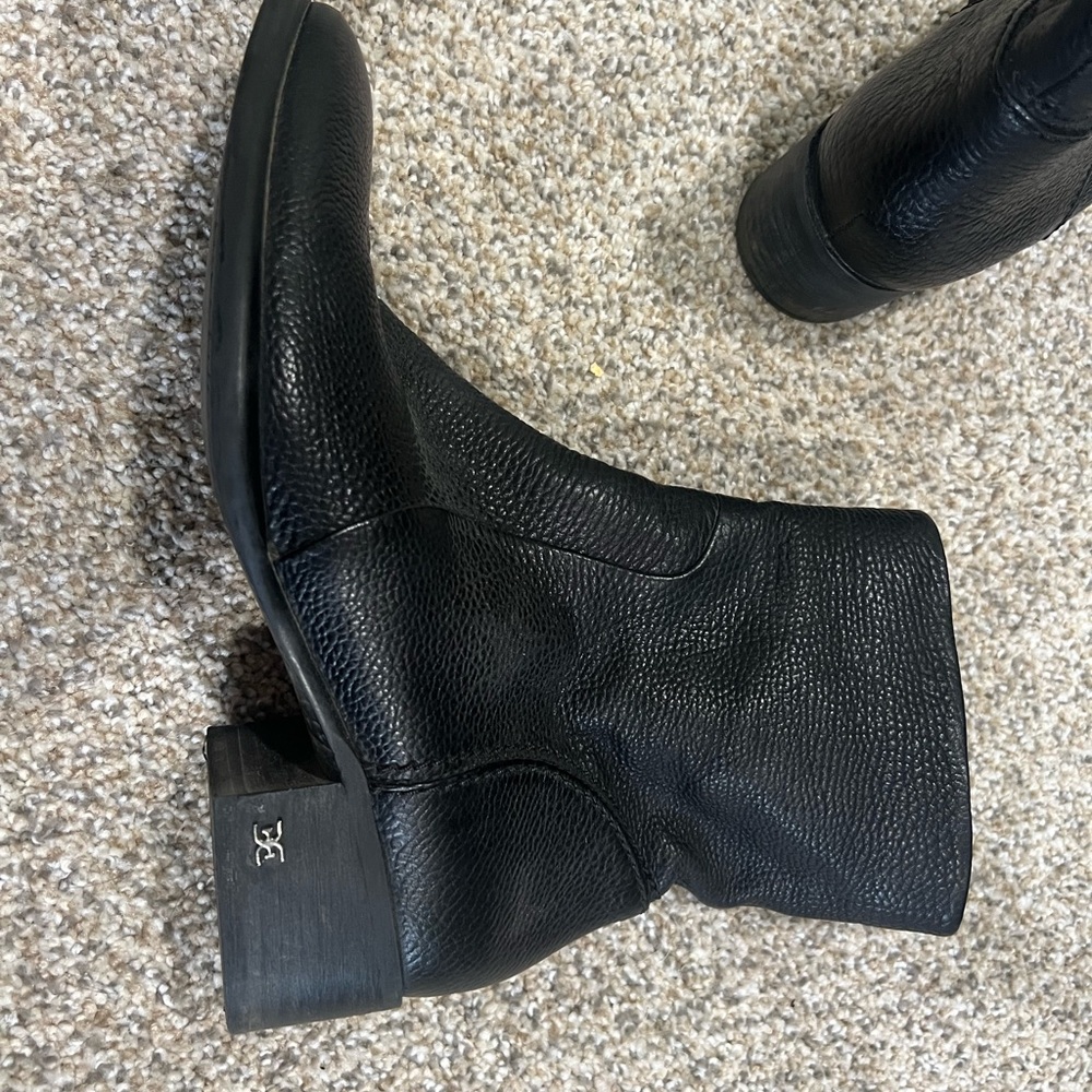 Sam Edelman Black Textured Ankle Boots size 7.5 women’s